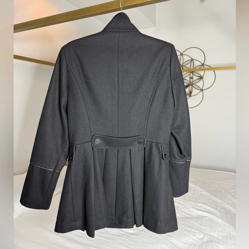Calvin Klein Military Princess Pea Coat Womens 8 M Black Double Breasted Jacket - Picture 3 of 10
